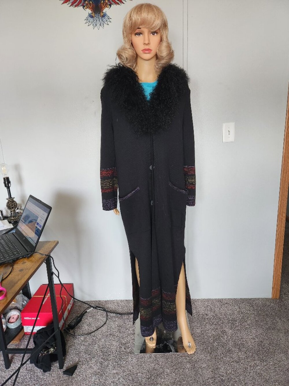 Woll blend/Mongolian fur sweater/coat
